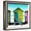 Awesome South Africa Collection Square - Colorful Beach Hut Cape Town - Lime & Greensea-Philippe Hugonnard-Framed Photographic Print