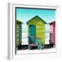 Awesome South Africa Collection Square - Colorful Beach Hut Cape Town - Lime & Greensea-Philippe Hugonnard-Framed Photographic Print