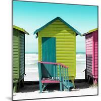 Awesome South Africa Collection Square - Colorful Beach Hut Cape Town - Lime & Greensea-Philippe Hugonnard-Mounted Photographic Print
