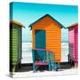 Awesome South Africa Collection Square - Colorful Beach Hut Cape Town - Orange & Teal-Philippe Hugonnard-Stretched Canvas