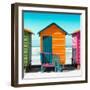 Awesome South Africa Collection Square - Colorful Beach Hut Cape Town - Orange & Teal-Philippe Hugonnard-Framed Photographic Print