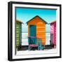 Awesome South Africa Collection Square - Colorful Beach Hut Cape Town - Orange & Teal-Philippe Hugonnard-Framed Photographic Print