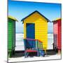 Awesome South Africa Collection Square - Colorful Beach Hut Cape Town - Yellow & Skyblue-Philippe Hugonnard-Mounted Photographic Print