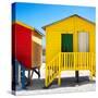 Awesome South Africa Collection Square - Colorful Beach Huts at Muizenberg - Cape Town II-Philippe Hugonnard-Stretched Canvas