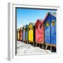 Awesome South Africa Collection Square - Colorful Beach Huts at Muizenberg - Cape Town III-Philippe Hugonnard-Framed Photographic Print