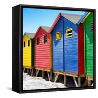Awesome South Africa Collection Square - Colorful Beach Huts at Muizenberg - Cape Town IV-Philippe Hugonnard-Framed Stretched Canvas