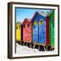 Awesome South Africa Collection Square - Colorful Beach Huts at Muizenberg - Cape Town IV-Philippe Hugonnard-Framed Photographic Print