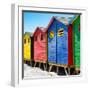 Awesome South Africa Collection Square - Colorful Beach Huts at Muizenberg - Cape Town IV-Philippe Hugonnard-Framed Photographic Print