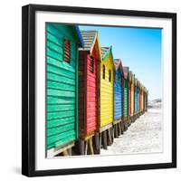 Awesome South Africa Collection Square - Colorful Beach Huts at Muizenberg - Cape Town IX-Philippe Hugonnard-Framed Photographic Print