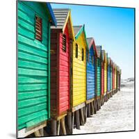 Awesome South Africa Collection Square - Colorful Beach Huts at Muizenberg - Cape Town IX-Philippe Hugonnard-Mounted Photographic Print