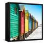Awesome South Africa Collection Square - Colorful Beach Huts at Muizenberg - Cape Town IX-Philippe Hugonnard-Framed Stretched Canvas