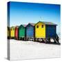 Awesome South Africa Collection Square - Colorful Beach Huts at Muizenberg - Cape Town VI-Philippe Hugonnard-Stretched Canvas