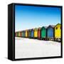 Awesome South Africa Collection Square - Colorful Beach Huts at Muizenberg - Cape Town VII-Philippe Hugonnard-Framed Stretched Canvas