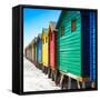 Awesome South Africa Collection Square - Colorful Beach Huts at Muizenberg - Cape Town VIII-Philippe Hugonnard-Framed Stretched Canvas