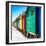 Awesome South Africa Collection Square - Colorful Beach Huts at Muizenberg - Cape Town VIII-Philippe Hugonnard-Framed Photographic Print