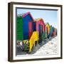 Awesome South Africa Collection Square - Colorful Beach Huts at Muizenberg - Cape Town-Philippe Hugonnard-Framed Photographic Print