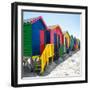 Awesome South Africa Collection Square - Colorful Beach Huts at Muizenberg - Cape Town-Philippe Hugonnard-Framed Photographic Print