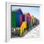 Awesome South Africa Collection Square - Colorful Beach Huts at Muizenberg - Cape Town-Philippe Hugonnard-Framed Photographic Print