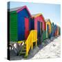 Awesome South Africa Collection Square - Colorful Beach Huts at Muizenberg - Cape Town-Philippe Hugonnard-Stretched Canvas