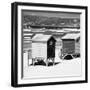 Awesome South Africa Collection Square - Colorful Beach Huts - Cape Town - B&W-Philippe Hugonnard-Framed Photographic Print