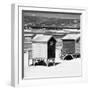 Awesome South Africa Collection Square - Colorful Beach Huts - Cape Town - B&W-Philippe Hugonnard-Framed Photographic Print