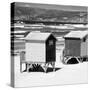 Awesome South Africa Collection Square - Colorful Beach Huts - Cape Town - B&W-Philippe Hugonnard-Stretched Canvas