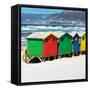 Awesome South Africa Collection Square - Colorful Beach Huts - Cape Town II-Philippe Hugonnard-Framed Stretched Canvas