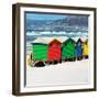 Awesome South Africa Collection Square - Colorful Beach Huts - Cape Town II-Philippe Hugonnard-Framed Photographic Print