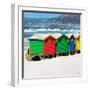 Awesome South Africa Collection Square - Colorful Beach Huts - Cape Town II-Philippe Hugonnard-Framed Photographic Print