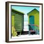 Awesome South Africa Collection Square - Colorful Beach Huts Cape Town - Lime & Greensea-Philippe Hugonnard-Framed Photographic Print