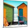 Awesome South Africa Collection Square - Colorful Beach Huts Cape Town - Orange & Teal-Philippe Hugonnard-Mounted Photographic Print