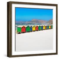 Awesome South Africa Collection Square - Colorful Beach Huts Cape Town-Philippe Hugonnard-Framed Photographic Print