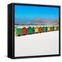 Awesome South Africa Collection Square - Colorful Beach Huts Cape Town-Philippe Hugonnard-Framed Stretched Canvas