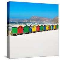 Awesome South Africa Collection Square - Colorful Beach Huts Cape Town-Philippe Hugonnard-Stretched Canvas