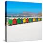 Awesome South Africa Collection Square - Colorful Beach Huts Cape Town-Philippe Hugonnard-Stretched Canvas