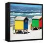 Awesome South Africa Collection Square - Colorful Beach Huts - Cape Town-Philippe Hugonnard-Framed Stretched Canvas