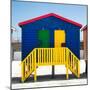 Awesome South Africa Collection Square - Colorful Beach Huts "Four & Five" Blue-Philippe Hugonnard-Mounted Photographic Print