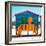 Awesome South Africa Collection Square - Colorful Beach Huts "Four & Five" Teal-Philippe Hugonnard-Framed Photographic Print