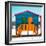 Awesome South Africa Collection Square - Colorful Beach Huts "Four & Five" Teal-Philippe Hugonnard-Framed Photographic Print