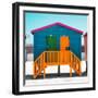 Awesome South Africa Collection Square - Colorful Beach Huts "Four & Five" Teal-Philippe Hugonnard-Framed Photographic Print