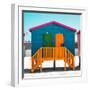 Awesome South Africa Collection Square - Colorful Beach Huts "Four & Five" Teal-Philippe Hugonnard-Framed Photographic Print