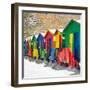 Awesome South Africa Collection Square - Colorful Beach Huts on Muizenberg - Cape Town II-Philippe Hugonnard-Framed Photographic Print