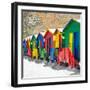 Awesome South Africa Collection Square - Colorful Beach Huts on Muizenberg - Cape Town II-Philippe Hugonnard-Framed Photographic Print