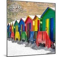 Awesome South Africa Collection Square - Colorful Beach Huts on Muizenberg - Cape Town II-Philippe Hugonnard-Mounted Photographic Print