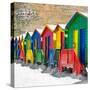 Awesome South Africa Collection Square - Colorful Beach Huts on Muizenberg - Cape Town II-Philippe Hugonnard-Stretched Canvas