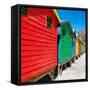 Awesome South Africa Collection Square - Colorful Beach Huts on Muizenberg II-Philippe Hugonnard-Framed Stretched Canvas