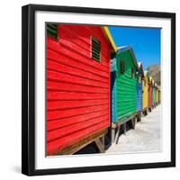 Awesome South Africa Collection Square - Colorful Beach Huts on Muizenberg II-Philippe Hugonnard-Framed Photographic Print