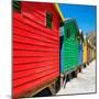 Awesome South Africa Collection Square - Colorful Beach Huts on Muizenberg II-Philippe Hugonnard-Mounted Photographic Print
