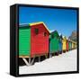 Awesome South Africa Collection Square - Colorful Beach Huts on Muizenberg-Philippe Hugonnard-Framed Stretched Canvas