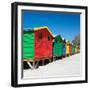 Awesome South Africa Collection Square - Colorful Beach Huts on Muizenberg-Philippe Hugonnard-Framed Photographic Print